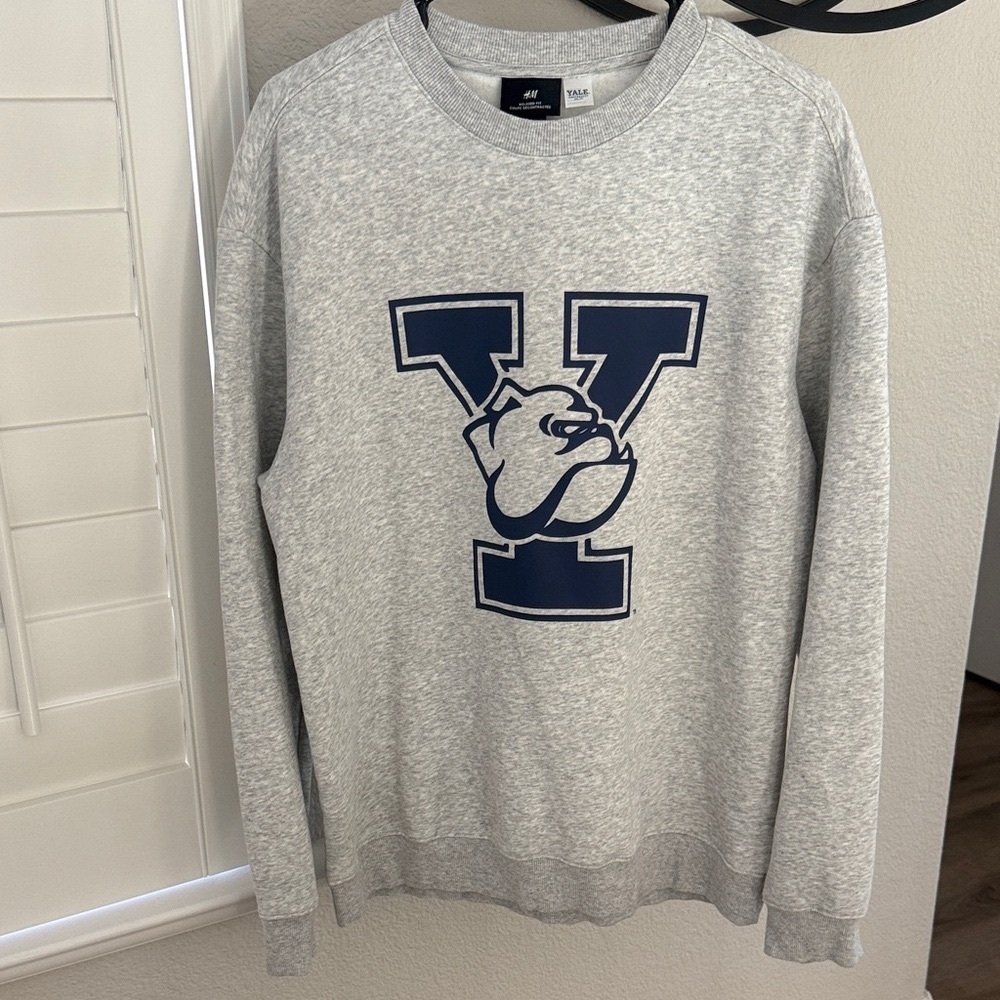 Heather Gray Crewneck with Navy Graphic Yale Graphic from H & M